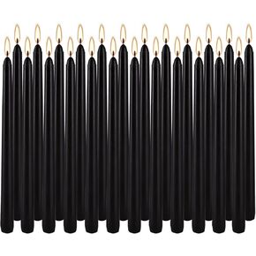 شموع مستدقة غير معطرة شموع تهجئة لحفلات الزفاف، والمذبح، والعشاء، والطقوس، والكريسماس، والوقفة الاحتجاجية، 24 عبوة من الشموع المستدقة السوداء مقاس 10 بوصة in Kuwait