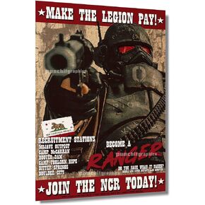 Fallout New Vegas Make the Legion Pay! Join the New California Republic NCR Original Art Print 11x17 in Saudi Arabia