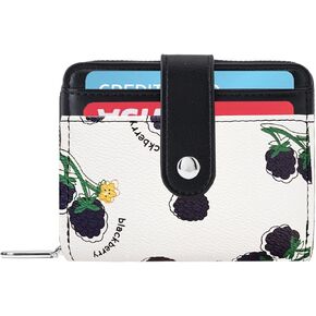 Sunwel Fashion Cute Prints Wallet فتحات بطاقة محفظة صغيرة مع سحاب عملة الحقيبة المحفظة للنساء الفتيات (الكرز) in Kuwait