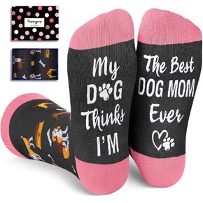 HAPPYPOP Dog Mom Gifts for Women - Funny Dog Lover Socks for Women Girls, Pet Mom Mother Gifts in Saudi Arabia