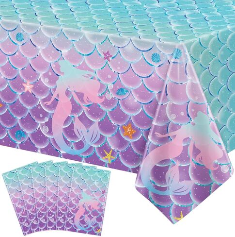 4 PCS Mermaid tableroth تحت Sea tablecloth Princess Table Cloth Ocean Ocean Thail in Saudi Arabia