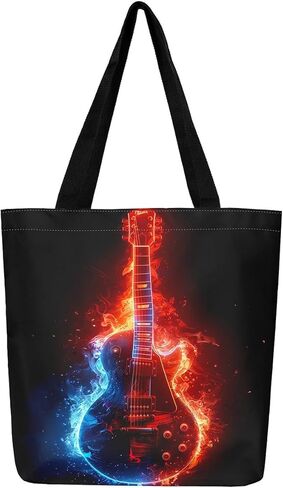 Music Lover Canvas Tote Bag Guitar Decorative Tote Bag for Adults Shopping Gym 19.7x5.1 Inch in Saudi Arabia
