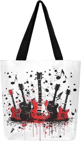 Music Lover Canvas Tote Bag Guitar Decorative Tote Bag for Adults Shopping Gym 19.7x5.1 Inch in Saudi Arabia