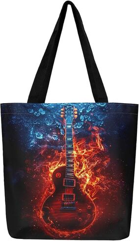 Music Lover Canvas Tote Bag Guitar Decorative Tote Bag for Adults Shopping Gym 19.7x5.1 Inch in Saudi Arabia