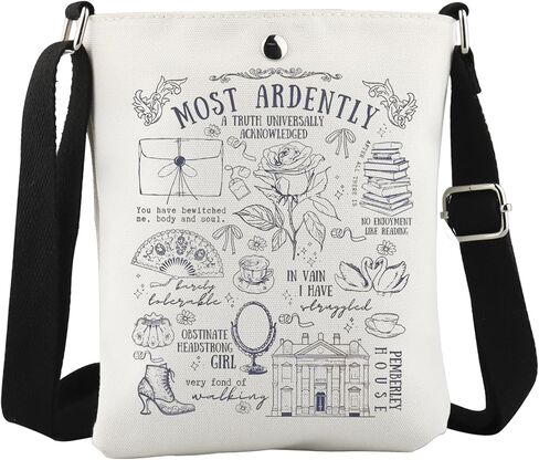 WCGXKO Most Ardently Crossbody Bag Jane Literature Gift Bookish Gift Mr. Darcy Inspired Bookish Gift in Saudi Arabia