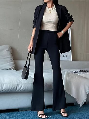 Women's high-Waisted Stretch Formal Black Skinny Pants are Ideal for Office wear. in Saudi Arabia