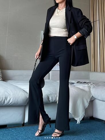 Women's high-Waisted Stretch Formal Black Skinny Pants are Ideal for Office wear. in Saudi Arabia