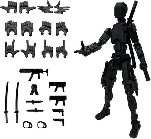 Pre-Assembly 3Pack 3D Printed 5.54'' Stick 13 Action Figure, Multi-Jointed Luck13, Articulated T13 Desktop Decoration, Abundant Accessories, Best Birthday Festival Gift in Saudi Arabia