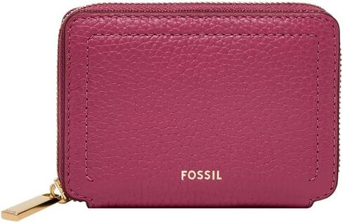 محفظة نسائية من Fossil Logan LiteHide™ مصنوعة من الجلد بتقنية RFID وسحاب حول حافظة البطاقات، باللون الأسود (الموديل: SL10045001) in Saudi Arabia