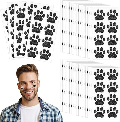 120 Pairs Eye Black Bulk Tiger Paw Football Stickers Sport Glitter Eyeblack Sticker Team Spirit Accessories for University College Game Day Sports Fans Themed Party Supplies(Blue) in Saudi Arabia