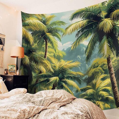 Tapestry Wall Hanging Summer Palm Trees Forest Green Room Decor Tapestries for Bedroom Living Room College Dorm Aesthetic Large 59x79 Inch in Saudi Arabia
