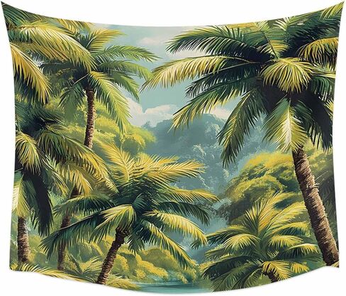 Tapestry Wall Hanging Summer Palm Trees Forest Green Room Decor Tapestries for Bedroom Living Room College Dorm Aesthetic Large 59x79 Inch in Saudi Arabia
