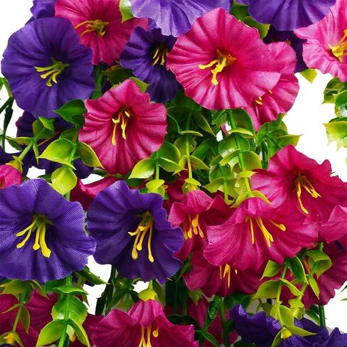 2pcs Outdoor Artificial Morning Glory Hanging Flowers for Outdoors Garden, Patio, Balcony, Farmhouse Decor - Valentine’s Day, Christmas, Easter, Thanksgiving, Halloween in Saudi Arabia