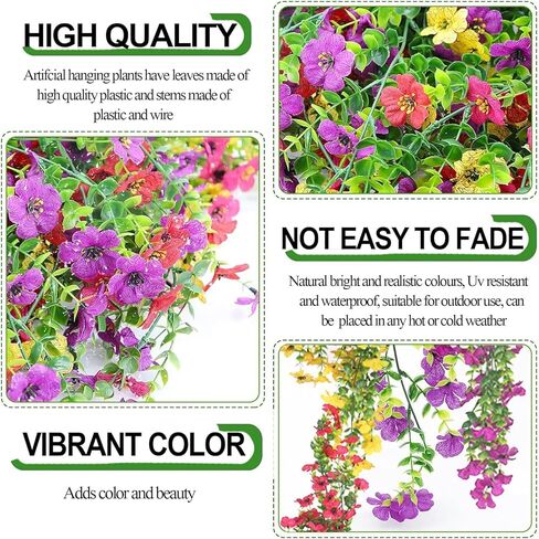2pcs Outdoor Artificial Morning Glory Hanging Flowers for Outdoors Garden, Patio, Balcony, Farmhouse Decor - Valentine’s Day, Christmas, Easter, Thanksgiving, Halloween in Saudi Arabia