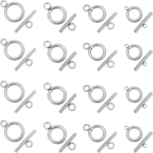 SUNNYCLUE 1 Box 40 Sets Toggle Clasps Stainless Steel Bracelet Clasp Closures Bar and Ring OT Connectors for Jewelry Making Accessories DIY Necklace Bracelets Supplies in Saudi Arabia