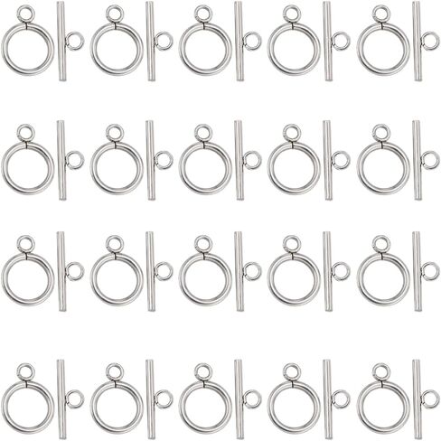 SUNNYCLUE 1 Box 40 Sets Toggle Clasps Stainless Steel Bracelet Clasp Closures Bar and Ring OT Connectors for Jewelry Making Accessories DIY Necklace Bracelets Supplies in Saudi Arabia