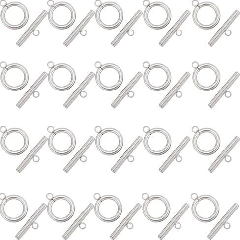 SUNNYCLUE 1 Box 40 Sets Toggle Clasps Stainless Steel Bracelet Clasp Closures Bar and Ring OT Connectors for Jewelry Making Accessories DIY Necklace Bracelets Supplies in Saudi Arabia