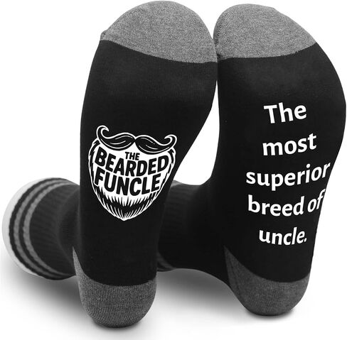 جوارب العم المضحكة، جوارب "The Bearded Funcle" المبتكرة للأعمام الرائعين، هدية عيد ميلاد وعيد الميلاد للعم.(020) in Saudi Arabia