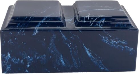 Navy Cultured Marble Cremation Urn for Two - Blue, Companion Sized for Human Ashes, Ground Burial, Funeral Home Memorial in Saudi Arabia