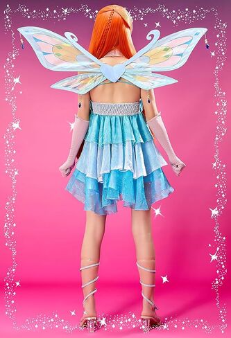 Micotaku Winx Club Enchantix Women's Bloom Cosplay Costume with Wings in Saudi Arabia