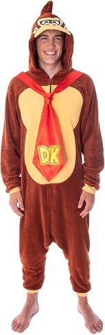 Seven Times Six Donkey Kong Adult Microfleece Costume Kigurumi Union Suit One-Piece Pajama Outfit in Saudi Arabia
