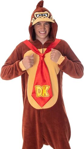 Seven Times Six Donkey Kong Adult Microfleece Costume Kigurumi Union Suit One-Piece Pajama Outfit in Saudi Arabia