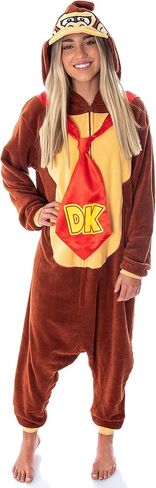 Seven Times Six Donkey Kong Adult Microfleece Costume Kigurumi Union Suit One-Piece Pajama Outfit in Saudi Arabia