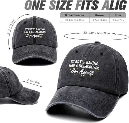 Started Baking Funny Retro Washed Cotton Baseball Cap, Adjustable Lightweight and Breathable Unisex Outdoor bake Chef Hat, Birthday Gifts for Bake lover Mom Aunt Grandma Dad Friend Bestie Coworker in Saudi Arabia