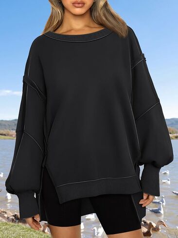 Womens Oversized Sweatshirts Hoodies Crewneck Shirts Fall Outfits Teen Girls Y2k Winter Clothes in Saudi Arabia