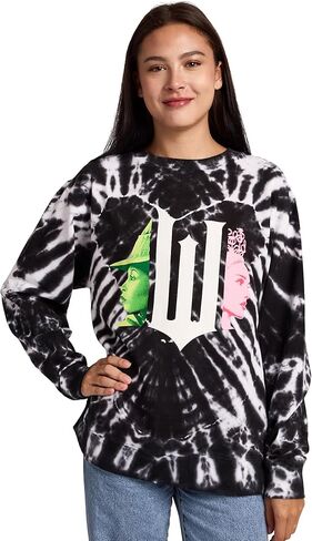 Bioworld Wicked Part 1 Logo Heart Women’s Black Crew Neck Long Sleeve Fleece Sweatshirt in Saudi Arabia