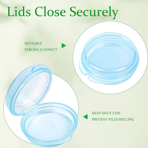 6 PCS Portable Mini Travel Pill Organizer, Small Pill Box, Transparent Round Container Storage Box for Outdoor Traveling in Saudi Arabia