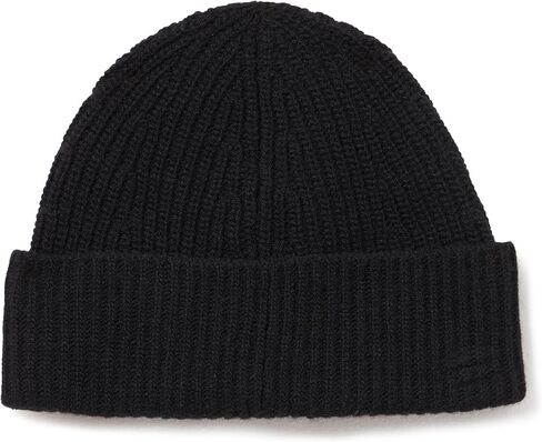Lacoste Unisex Rib Knit Carded Wool Beanie, Black, One Size in Saudi Arabia
