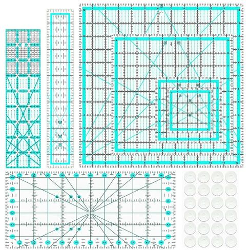 حكام خياطة اللحف (2.5 "x2.5" ، 5 "x5" ، 8.5 "x8.5" ، 10 "x10" ، 12 "x12") ، 5 قوالب خياطة مربعة ، حاكم اللحف الحاكم أكريليك in Kuwait