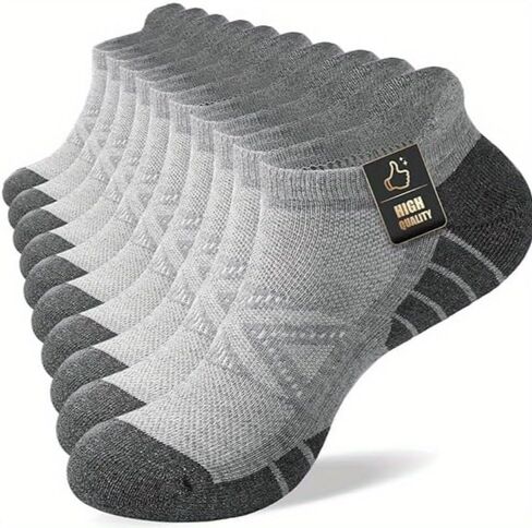 Short Socks for Men, Breathable and Comfortable, Suitable for Outdoor Sports Matching,US Size 6-10 (10 Pairs) in Saudi Arabia
