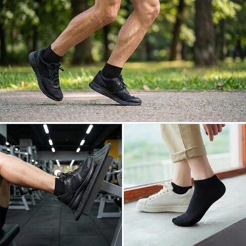 Ankle Socks for Men Pack of 4/8/10 Cotton Blend No Show Cushioned Running Socks Non Slip Low Cut Casual Socks in Saudi Arabia