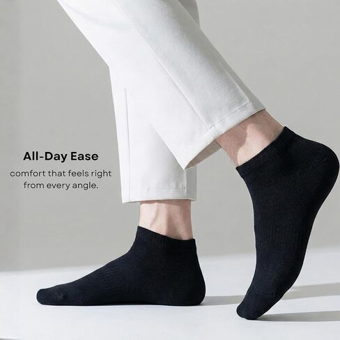 Ankle Socks for Men Pack of 4/8/10 Cotton Blend No Show Cushioned Running Socks Non Slip Low Cut Casual Socks in Saudi Arabia