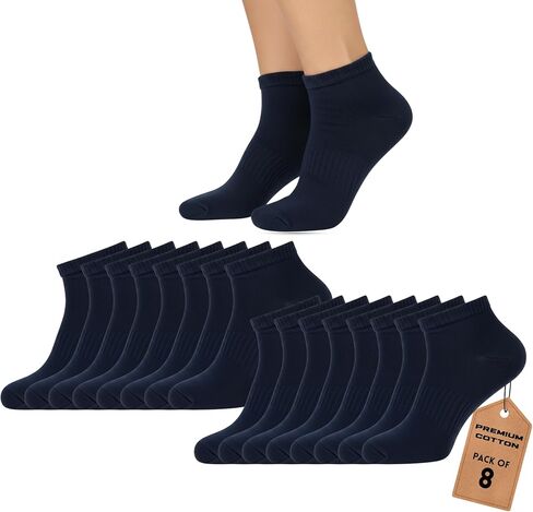 Ankle Socks for Men Pack of 4/8/10 Cotton Blend No Show Cushioned Running Socks Non Slip Low Cut Casual Socks in Saudi Arabia