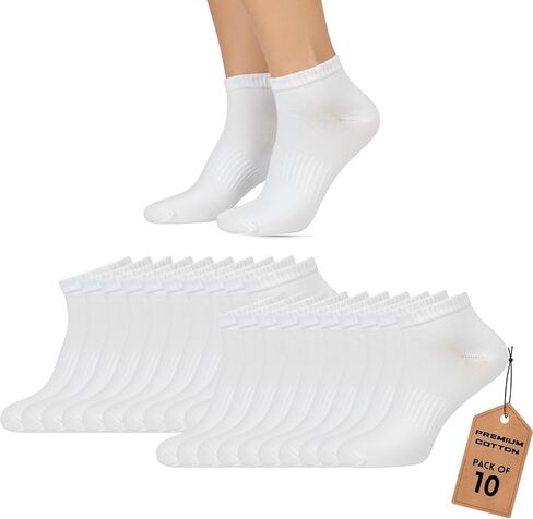 Ankle Socks for Men Pack of 4/8/10 Cotton Blend No Show Cushioned Running Socks Non Slip Low Cut Casual Socks in Saudi Arabia