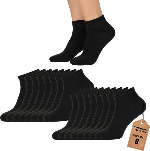 Ankle Socks for Men Pack of 4/8/10 Cotton Blend No Show Cushioned Running Socks Non Slip Low Cut Casual Socks in Saudi Arabia
