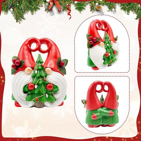 Resin Christmas Gnomes Handmade Xmas Decorations for Home Winter Table Christmas Tree Decor Doll Indoor Office Holiday Gnomes Gift for Mom Women in Saudi Arabia