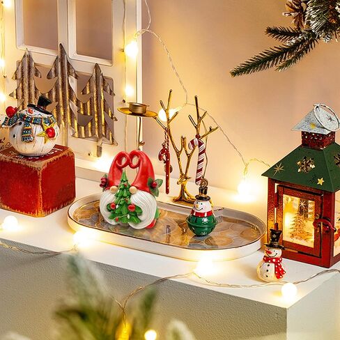 Resin Christmas Gnomes Handmade Xmas Decorations for Home Winter Table Christmas Tree Decor Doll Indoor Office Holiday Gnomes Gift for Mom Women in Saudi Arabia
