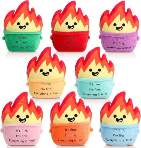 Soulchen 8 قطع صغيرة من القطيفة العاطفية هدية لزملاء العمل مقاس 4 بوصات عيد الحب المحشوة المحشوة من القطيفة سلاسل المفاتيح كل شيء هدية رائعة لأصدقاء الموظفين العاملين في المكتب in Kuwait