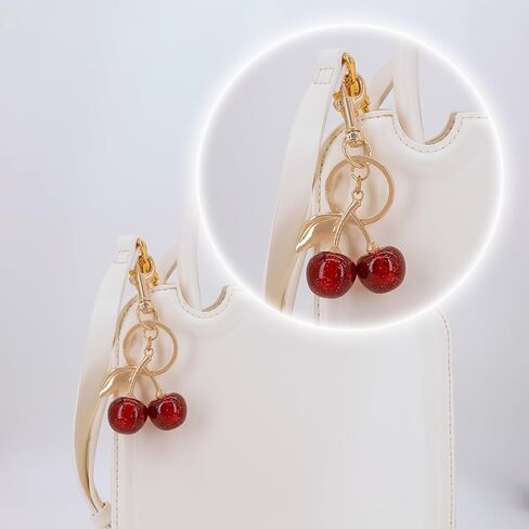 Cherry Keychain Cherry Bag Charms for Tote Bags Handbags Backpack Crossbody Wallets Purse Charms Accessories Key Ring Accessory for Purse Bag Car Remote Bags Accessories for Women Girls in Saudi Arabia