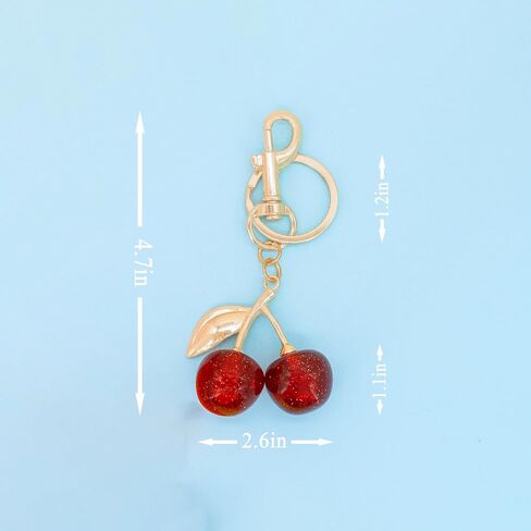 Cherry Keychain Cherry Bag Charms for Tote Bags Handbags Backpack Crossbody Wallets Purse Charms Accessories Key Ring Accessory for Purse Bag Car Remote Bags Accessories for Women Girls in Saudi Arabia