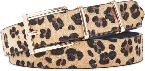 Women's Leopard Belt, Cheetah Print Animal Pattern, Gold Buckle, Fashion Accessory for Jeans Dress in Saudi Arabia
