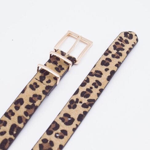 Women's Leopard Belt, Cheetah Print Animal Pattern, Gold Buckle, Fashion Accessory for Jeans Dress in Saudi Arabia