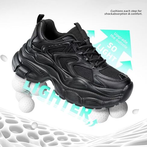 Womems Walking Shoes Running Tennis Fashion Chunky Sneakers Athletic Gym Workout Comfortable Breathable Lightweight in Saudi Arabia