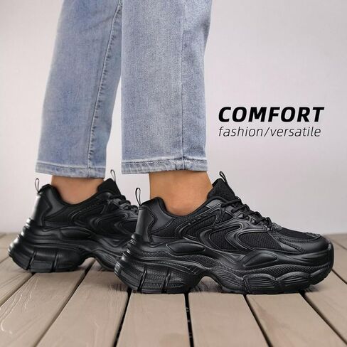 Womems Walking Shoes Running Tennis Fashion Chunky Sneakers Athletic Gym Workout Comfortable Breathable Lightweight in Saudi Arabia