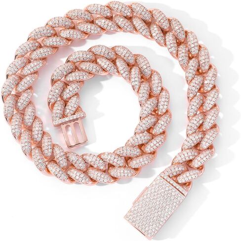 عقد من الذهب الخالص على الفضة الإسترليني S925 مقاس 20 مم ميامي الكوبي، ملابس الشارع المميزة، هدية جريئة لمن يرتدون الثقة in Kuwait