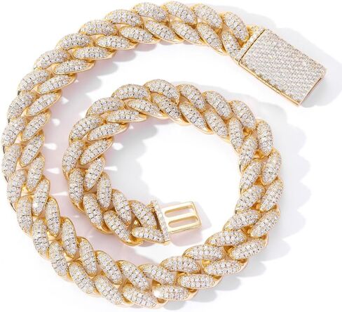 Solid Gold over S925 Sterling Silver 20mm Miami Cuban Necklace, Statement Streetwear, Bold Gift for Confidence Wearers in Saudi Arabia